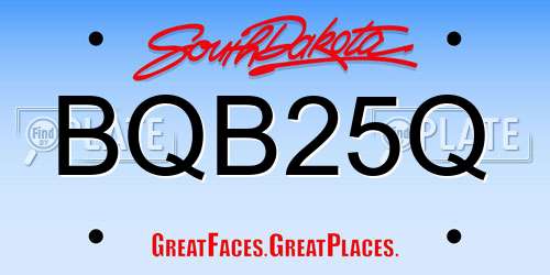 BQB25Q South Dakota License Plate