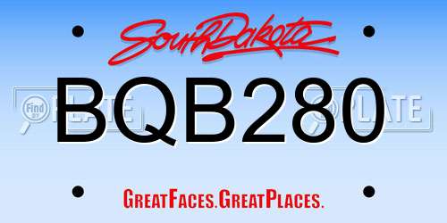 BQB280 South Dakota License Plate