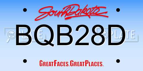 BQB28D South Dakota License Plate