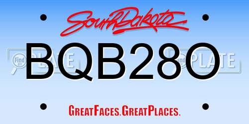 BQB28O South Dakota License Plate
