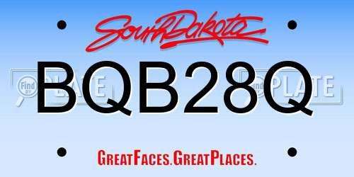 BQB28Q South Dakota License Plate