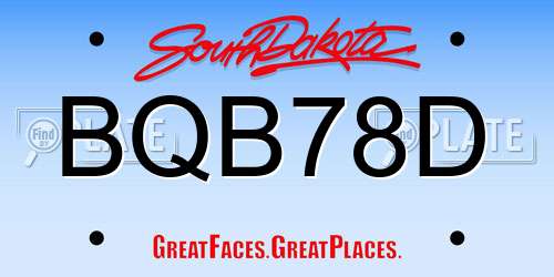 BQB78D South Dakota License Plate