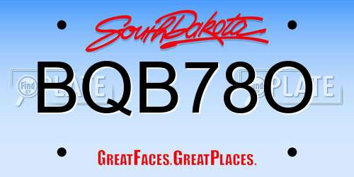 BQB78O South Dakota License Plate