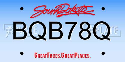 BQB78Q South Dakota License Plate
