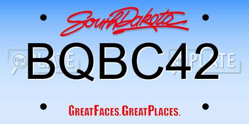 BQBC42 South Dakota License Plate