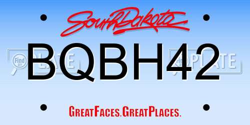 BQBH42 South Dakota License Plate