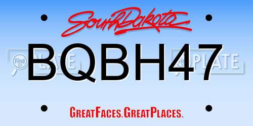 BQBH47 South Dakota License Plate