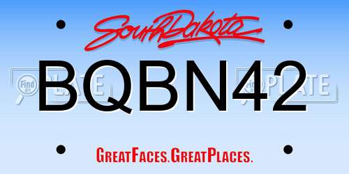 BQBN42 South Dakota License Plate