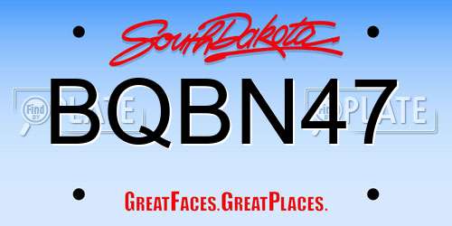 BQBN47 South Dakota License Plate