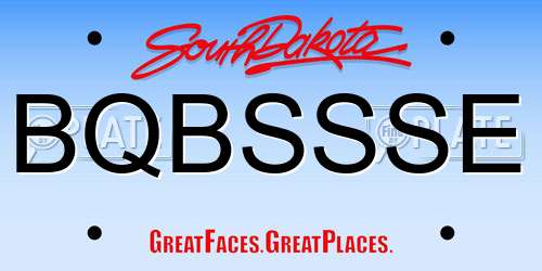 BQBSSSE South Dakota License Plate