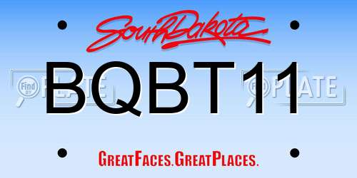 BQBT11 South Dakota License Plate