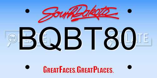 BQBT80 South Dakota License Plate