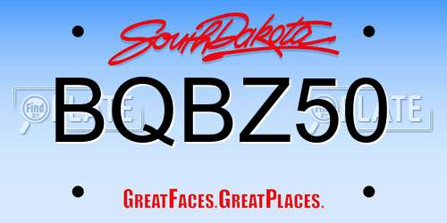 BQBZ50 South Dakota License Plate