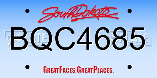 BQC4685 South Dakota License Plate