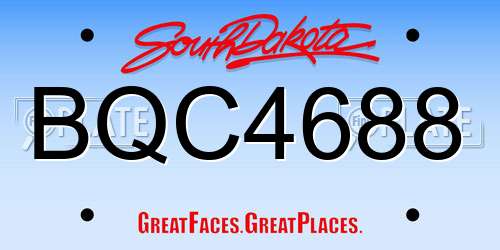 BQC4688 South Dakota License Plate