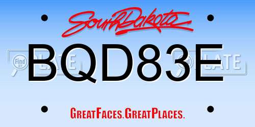 BQD83E South Dakota License Plate