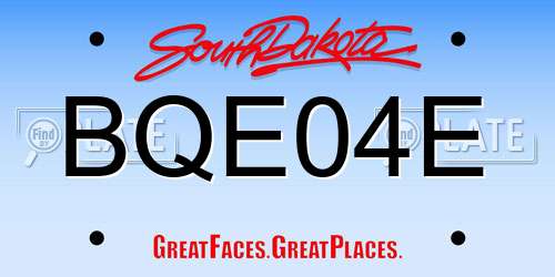 BQE04E South Dakota License Plate