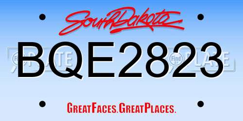 BQE2823 South Dakota License Plate