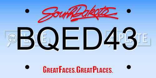 BQED43 South Dakota License Plate