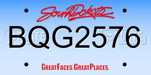 BQG2576 South Dakota License Plate