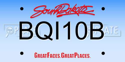 BQI10B South Dakota License Plate