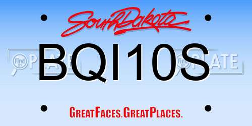 BQI10S South Dakota License Plate