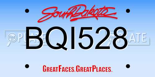 BQI528 South Dakota License Plate