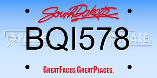 BQI578 South Dakota License Plate