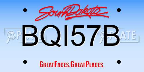 BQI57B South Dakota License Plate