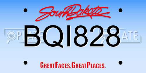 BQI828 South Dakota License Plate