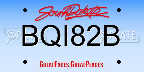 BQI82B South Dakota License Plate