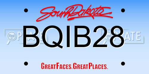 BQIB28 South Dakota License Plate