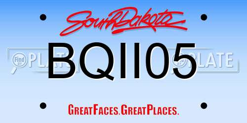 BQII05 South Dakota License Plate