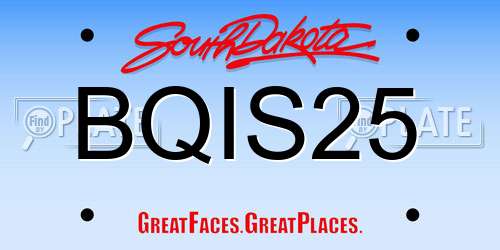 BQIS25 South Dakota License Plate