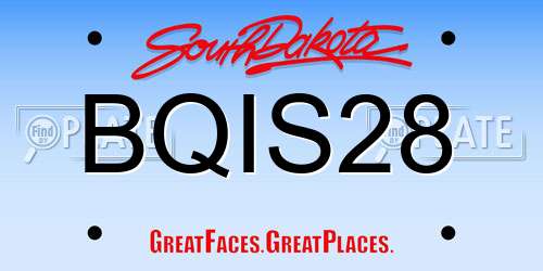 BQIS28 South Dakota License Plate