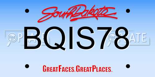 BQIS78 South Dakota License Plate