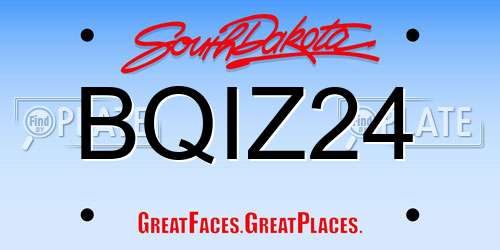 BQIZ24 South Dakota License Plate