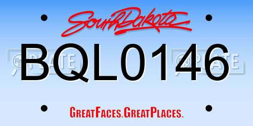 BQL0146 South Dakota License Plate