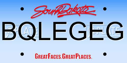 BQLEGEG South Dakota License Plate