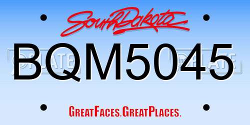 BQM5045 South Dakota License Plate