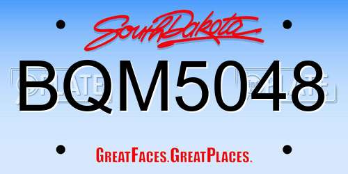 BQM5048 South Dakota License Plate