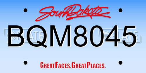 BQM8045 South Dakota License Plate