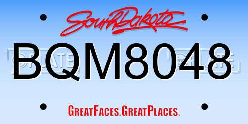 BQM8048 South Dakota License Plate