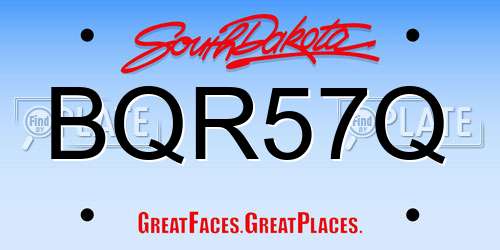 BQR57Q South Dakota License Plate
