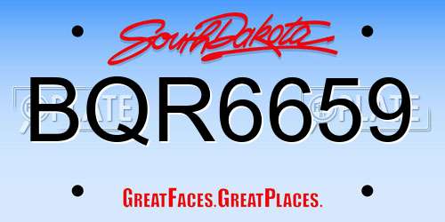 BQR6659 South Dakota License Plate