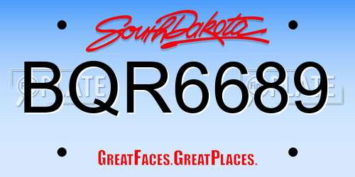 BQR6689 South Dakota License Plate