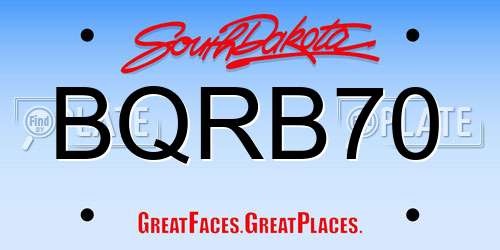 BQRB70 South Dakota License Plate