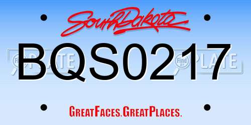 BQS0217 South Dakota License Plate