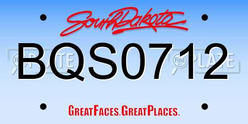 BQS0712 South Dakota License Plate