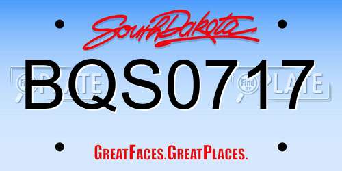 BQS0717 South Dakota License Plate